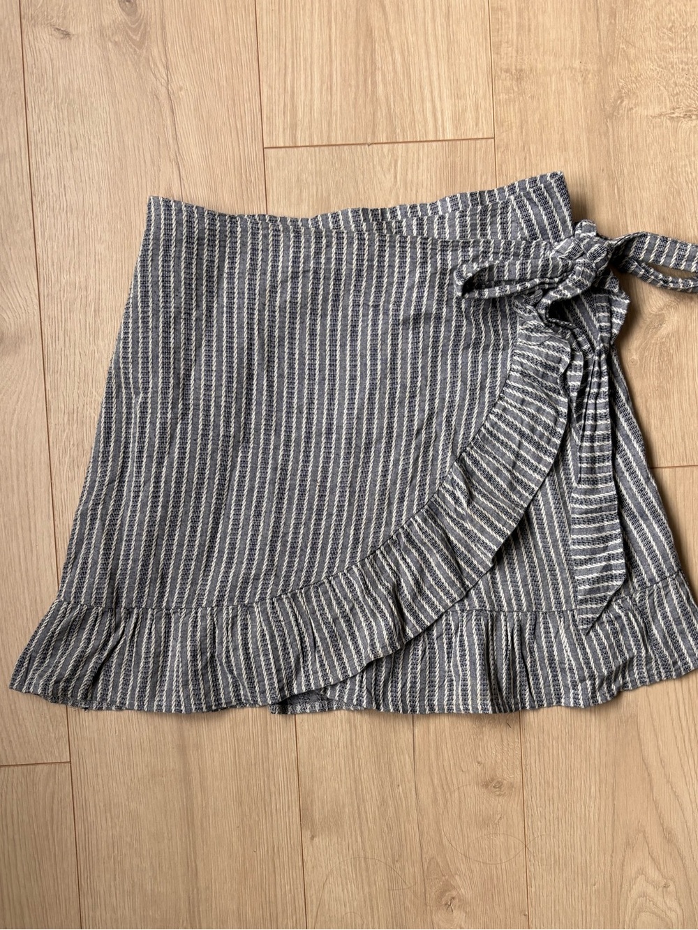 Somedays Lovin Gray & White Striped Wrap Skirt